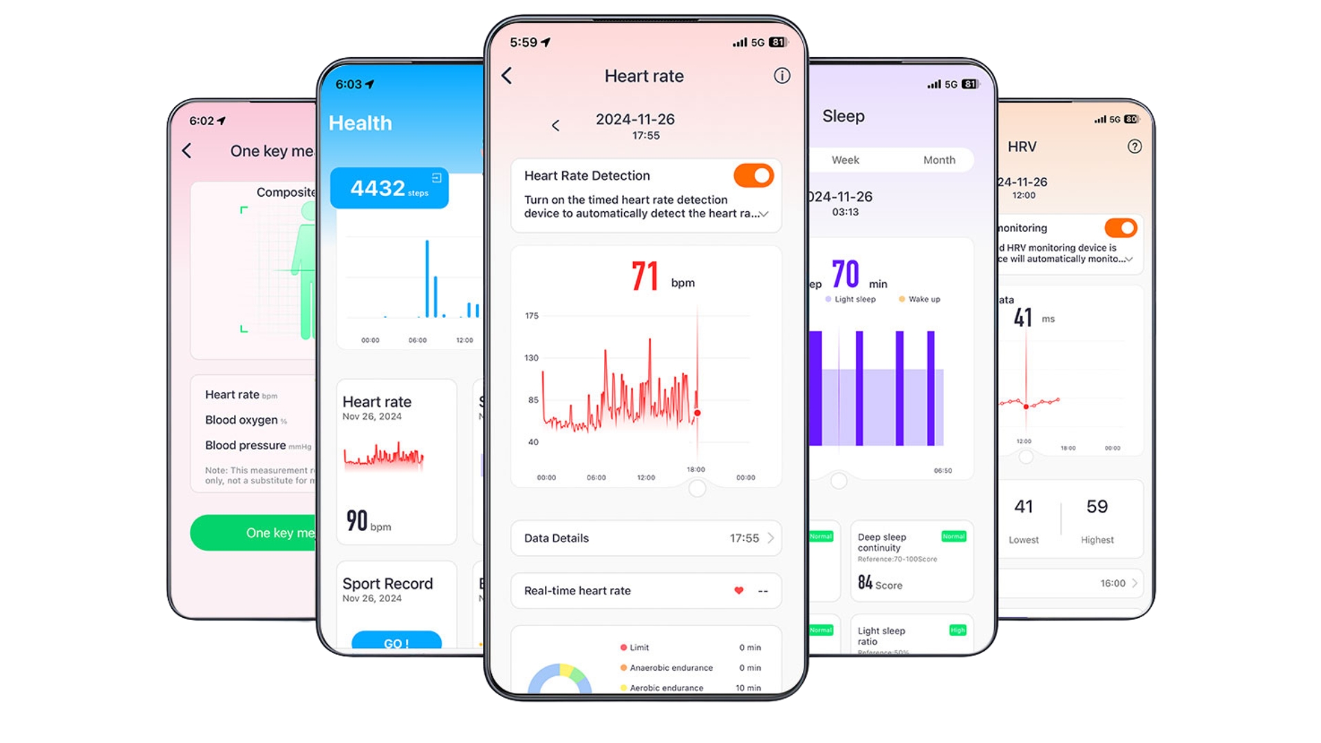Zenith app interface showing health metrics